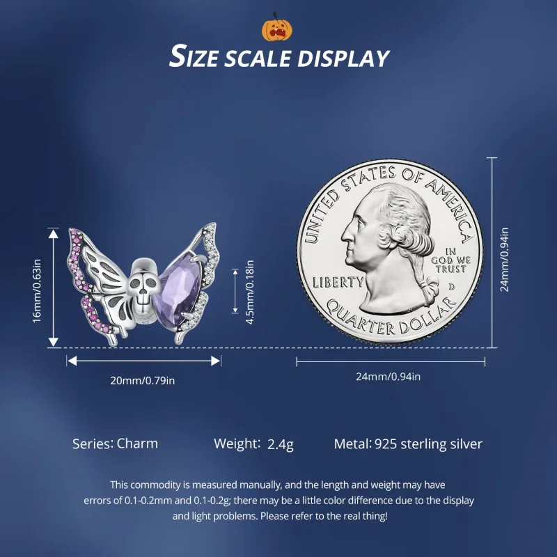(immagine per) Charm a stile Pandora con farfalla scheletrica - BSC911 - Visualizza 6