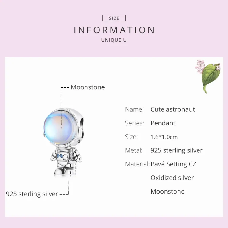 (immagine per) Charm con astronauta sensibile al calore in stile Pandora - BSC578 - Visualizza 3