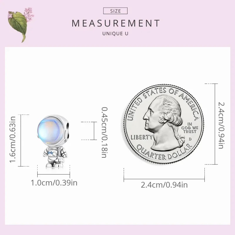 (immagine per) Charm con astronauta sensibile al calore in stile Pandora - BSC578 - Visualizza 4