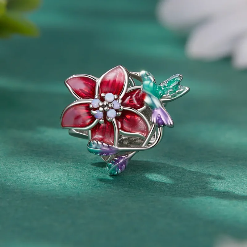 (immagine per) Charm con Fiori e Uccelli in Stile Pandora - BSC787 - Visualizza 2