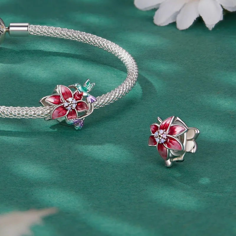 (immagine per) Charm con Fiori e Uccelli in Stile Pandora - BSC787 - Visualizza 4