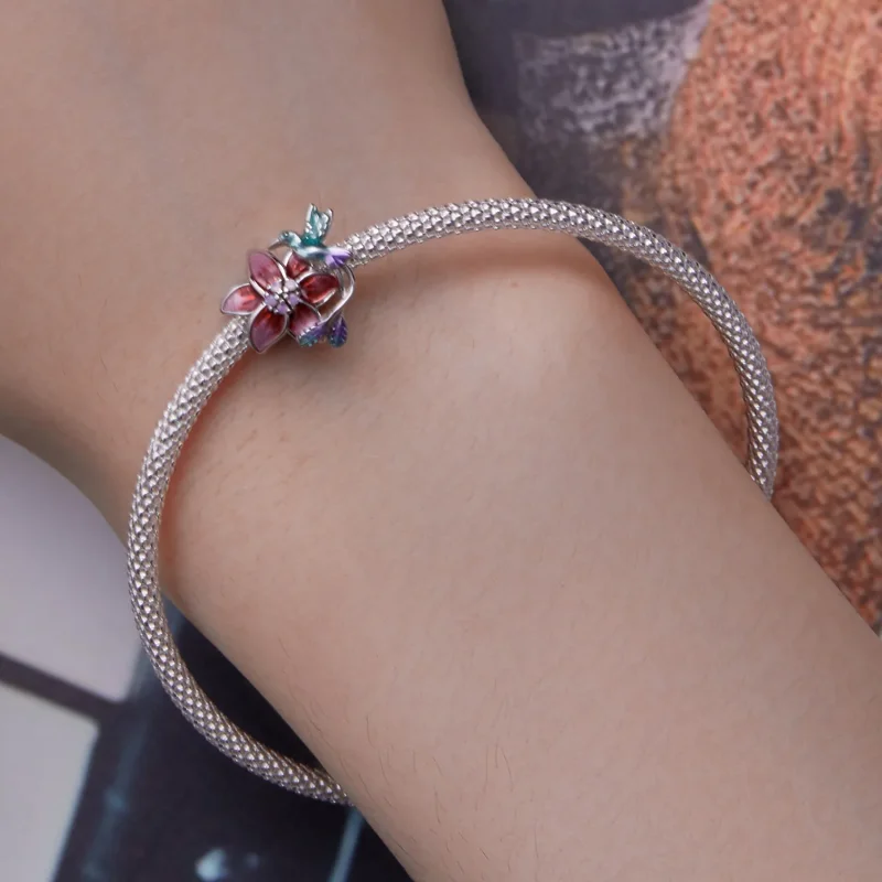 (immagine per) Charm con Fiori e Uccelli in Stile Pandora - BSC787 - Visualizza 6