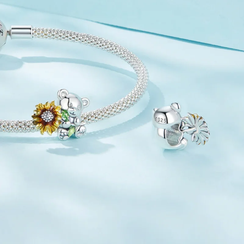 (immagine per) Charm con stile Pandora a forma di girasole e orsetto - SCC2560 - Visualizza 4