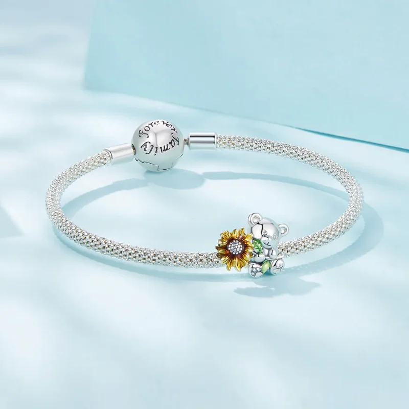 (immagine per) Charm con stile Pandora a forma di girasole e orsetto - SCC2560 - Visualizza 5