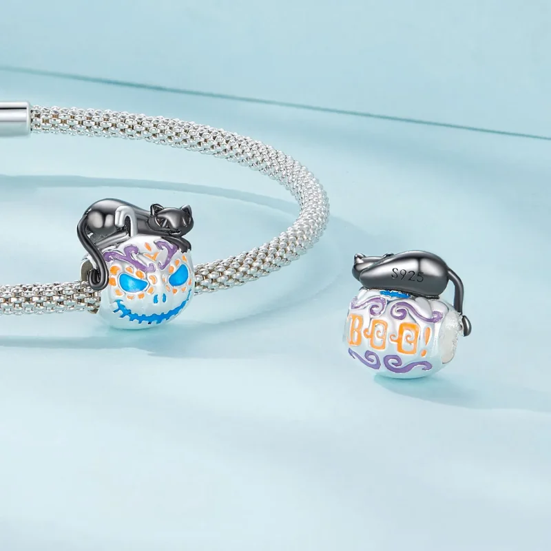 (immagine per) Charm di stile Pandora per Halloween a forma di Jack-O-Lantern - SCC2626 - Visualizza 4