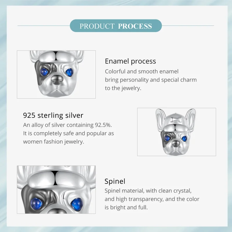 (immagine per) Charm in stile Pandora con Bulldog Francese - SCC2588 - Visualizza 6