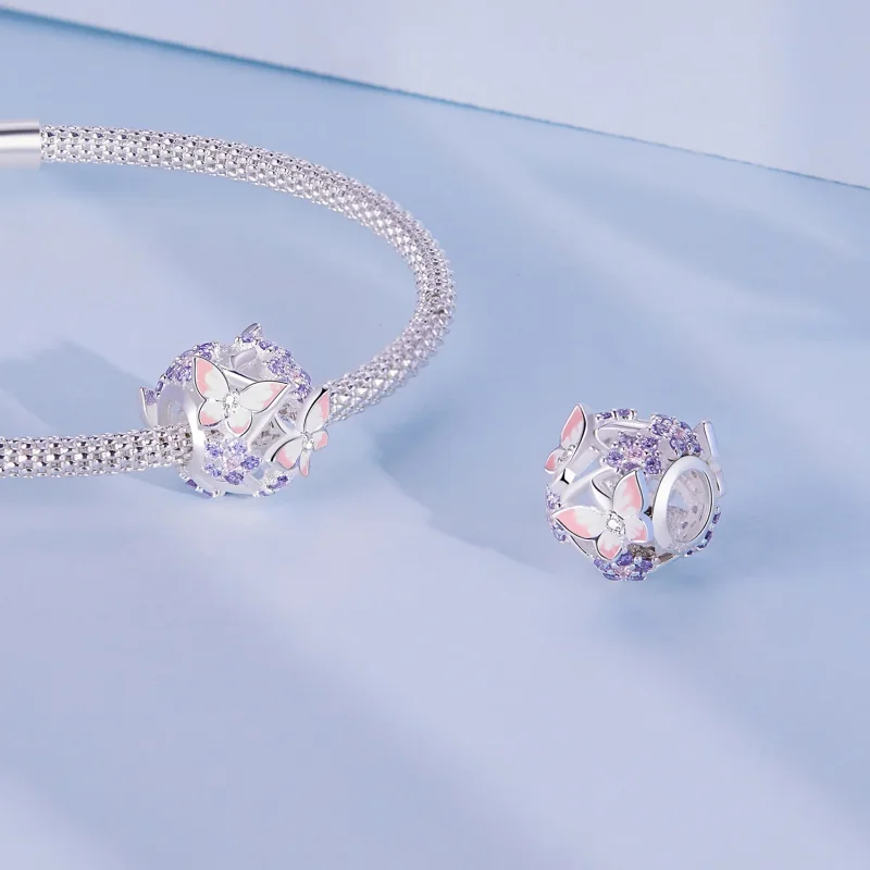 (immagine per) Charm in stile Pandora con farfalla e zircone - SCC2463 - Visualizza 4