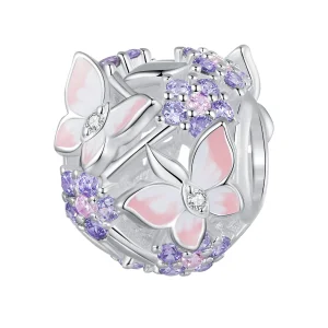 (immagine per) Charm in stile Pandora con farfalla e zircone - SCC2463
