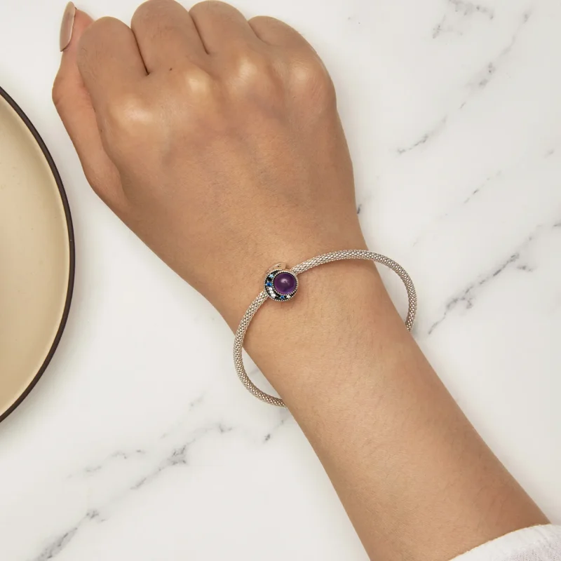 (immagine per) Charm in stile Pandora con pietra lunare Mood - SCC2558 - Visualizza 8