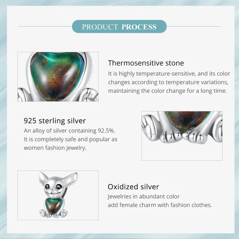 (immagine per) Charm Pandora stile Chihuahua - SCC2601 - Visualizza 6