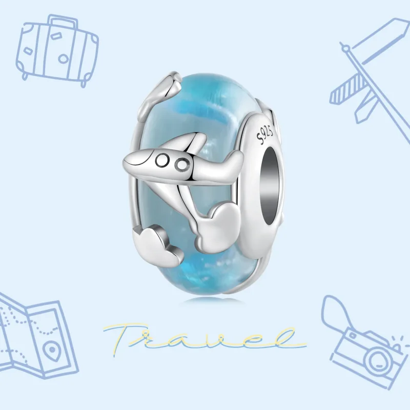 (immagine per) Charm smaltato stile Pandora con aereo - SCC2482 - Visualizza 3