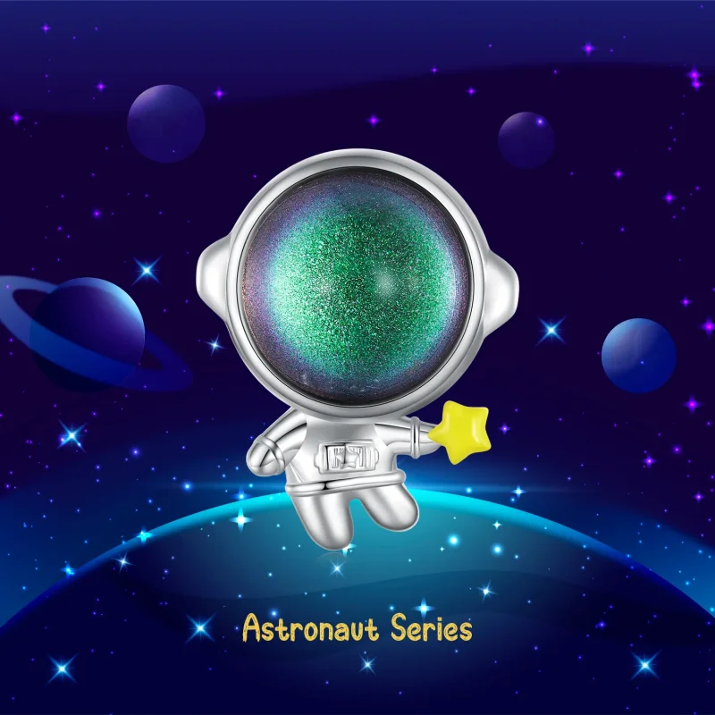 (immagine per) Charm stile Pandora con astronauta e stella - BSC793 - Visualizza 7