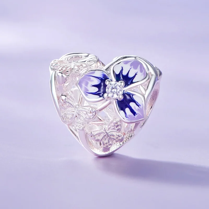(immagine per) Charm stile Pandora con fiore di pensée - SCC2585 - Visualizza 2