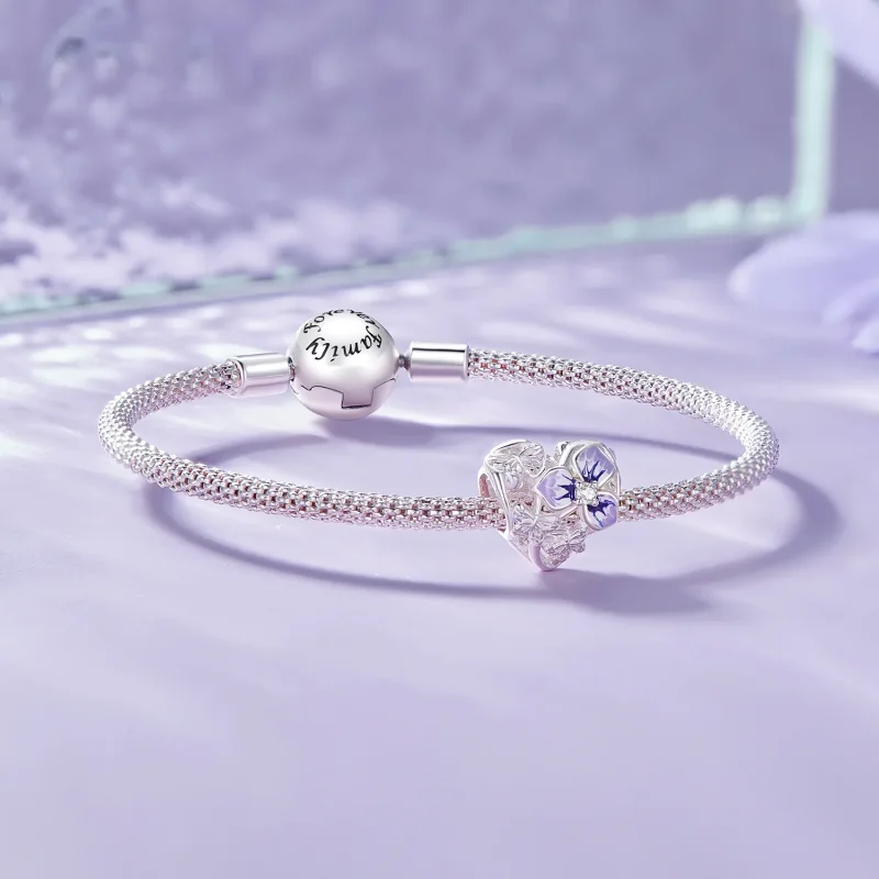 (immagine per) Charm stile Pandora con fiore di pensée - SCC2585 - Visualizza 5