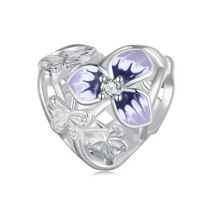 (immagine per) Charm stile Pandora con fiore di pensée - SCC2585