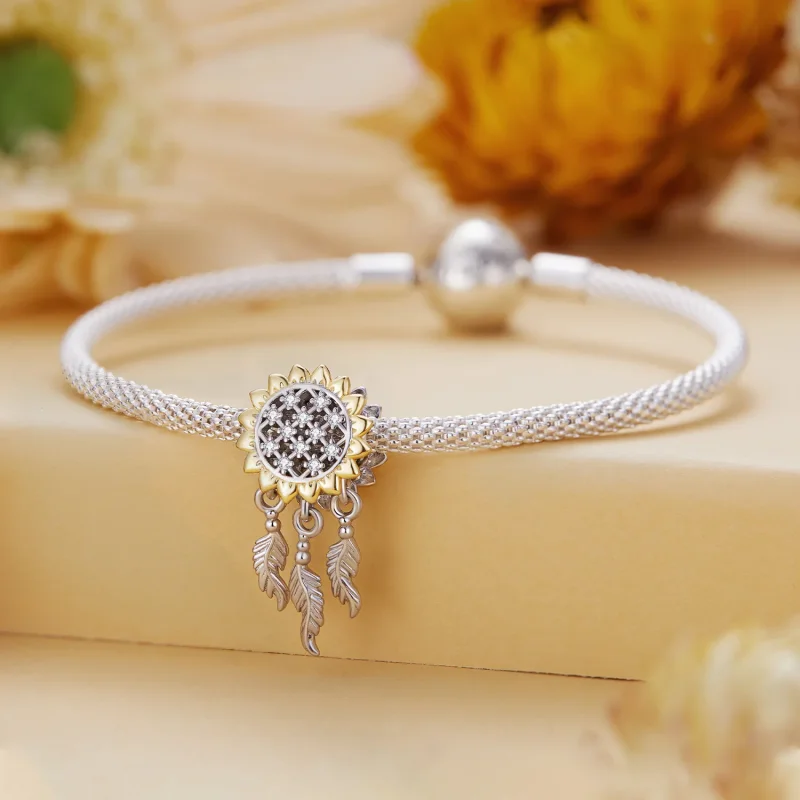(immagine per) Ciondolo Stile Pandora Sunflower Dream Catcher - BSC820 - Visualizza 3