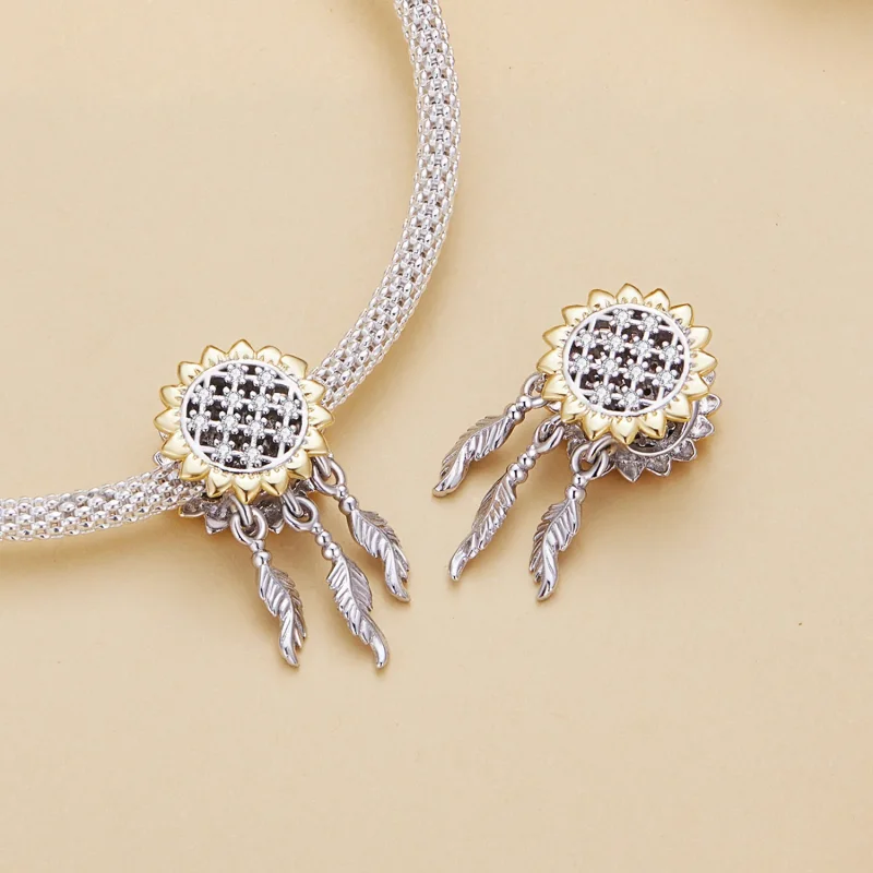 (immagine per) Ciondolo Stile Pandora Sunflower Dream Catcher - BSC820 - Visualizza 4