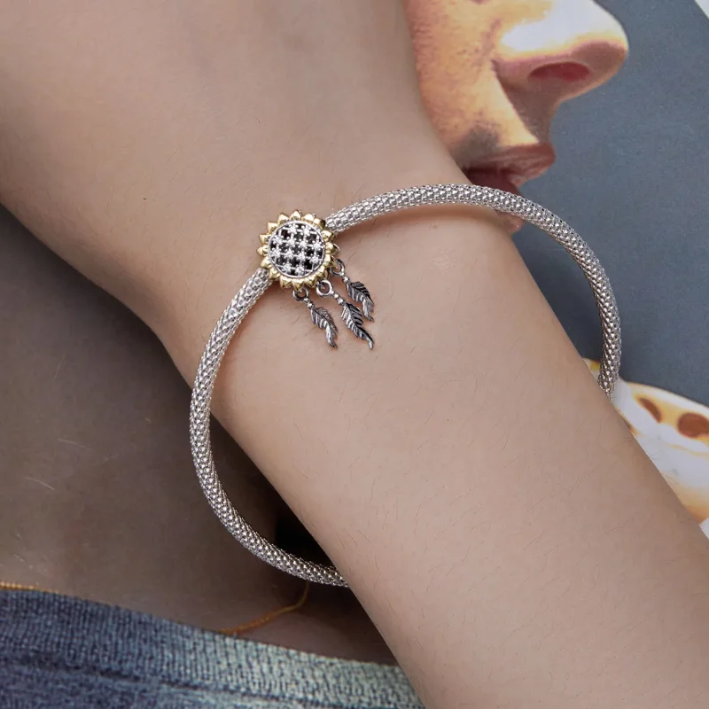 (immagine per) Ciondolo Stile Pandora Sunflower Dream Catcher - BSC820 - Visualizza 5