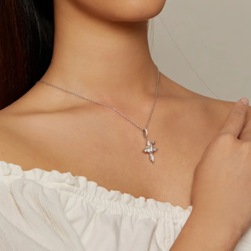 (immagine per) Collana a croce stile Pandora con serpente - SCN500 - Visualizza 4