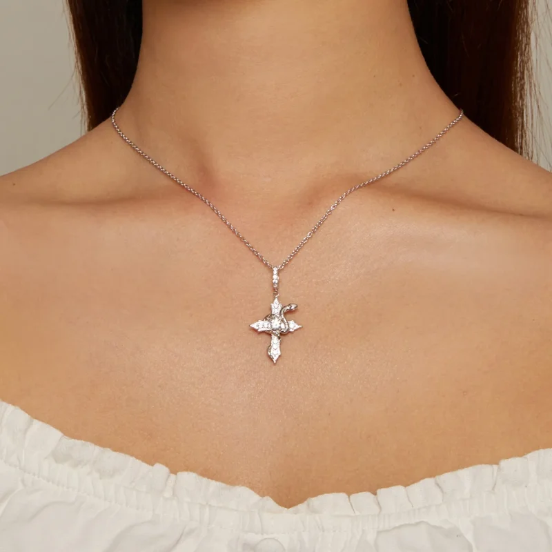(immagine per) Collana a croce stile Pandora con serpente - SCN500 - Visualizza 5