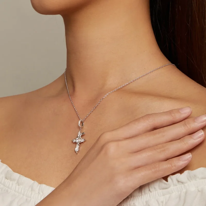 (immagine per) Collana a croce stile Pandora con serpente - SCN500 - Visualizza 6