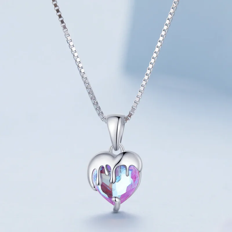 (immagine per) Collana a cuore fuso in stile Pandora - BSN322 - Visualizza 3