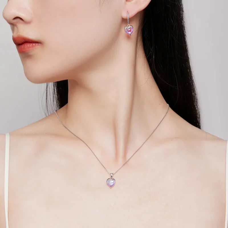 (immagine per) Collana a cuore fuso in stile Pandora - BSN322 - Visualizza 8