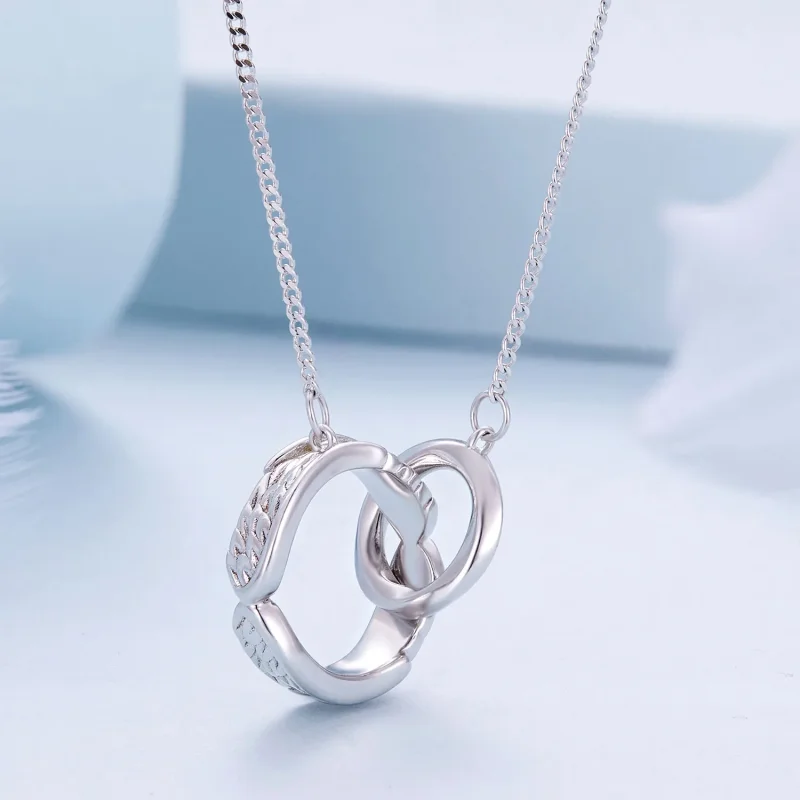 (immagine per) Collana a doppio anello Mobius in stile Pandora - BSN362 - Visualizza 2
