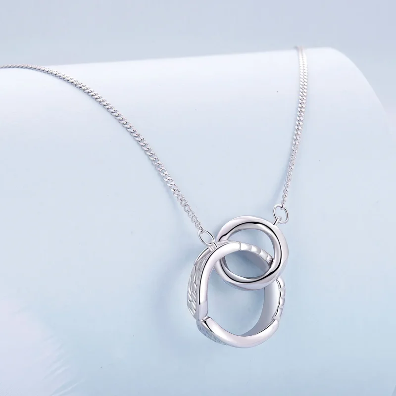 (immagine per) Collana a doppio anello Mobius in stile Pandora - BSN362 - Visualizza 3