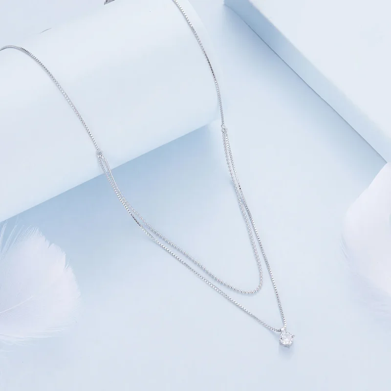 (immagine per) Collana a doppio strato di stile Pandora, brillante - BSN358 - Visualizza 2