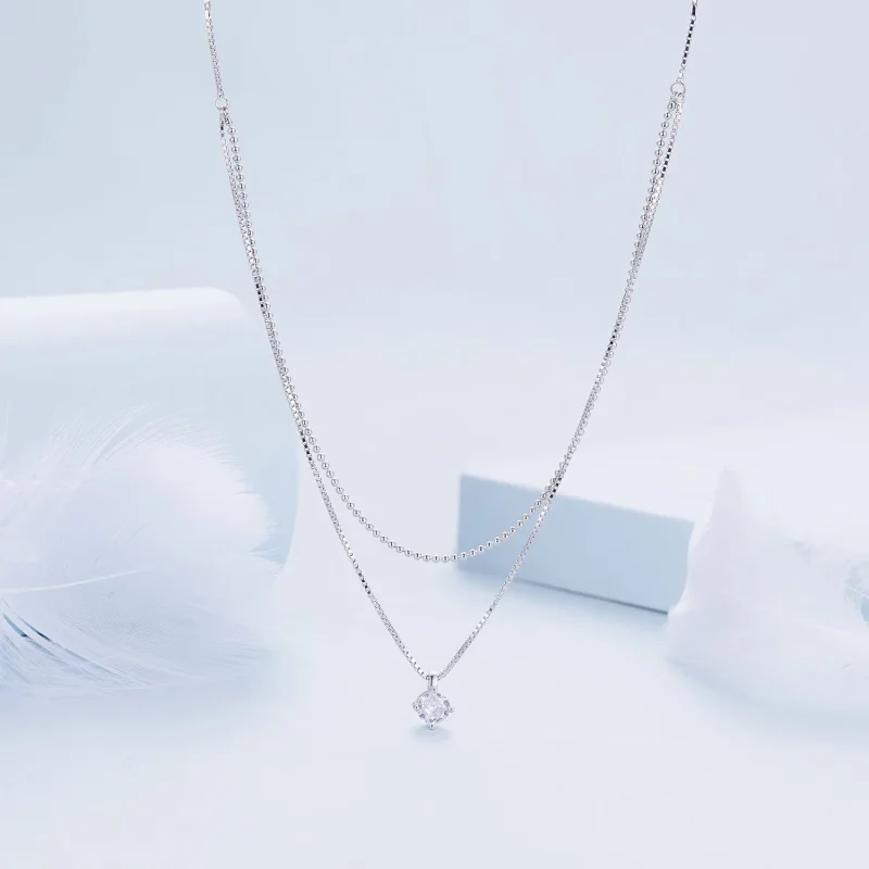 (immagine per) Collana a doppio strato di stile Pandora, brillante - BSN358 - Visualizza 3
