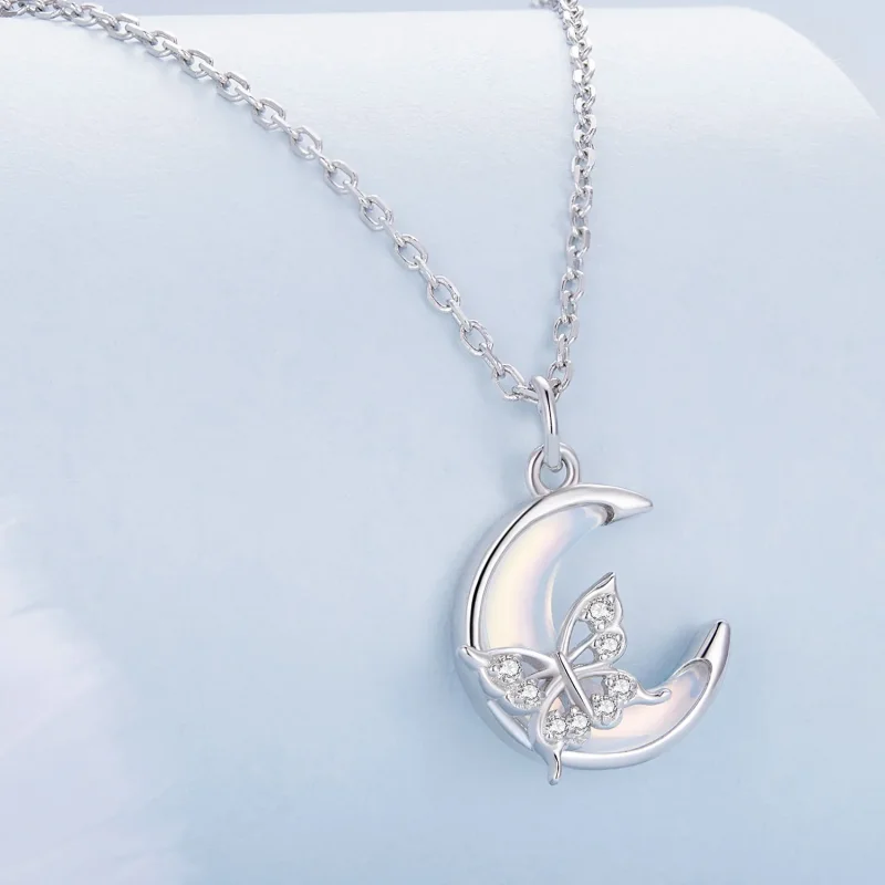 (immagine per) Collana a farfalla con luna dallo stile Pandora - BSN353 - Visualizza 2