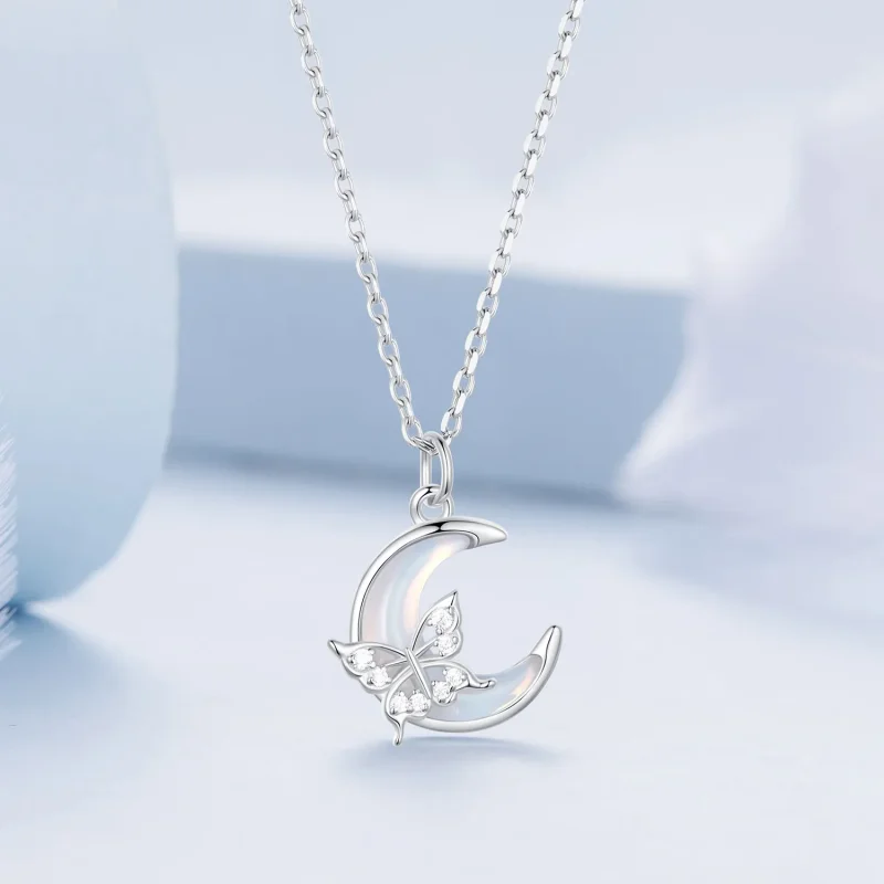 (immagine per) Collana a farfalla con luna dallo stile Pandora - BSN353 - Visualizza 3
