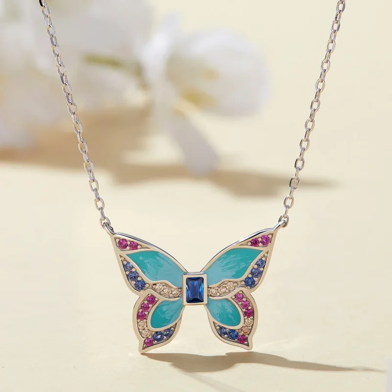 (immagine per) Collana a farfalla in stile Pandora - BSN306 - Visualizza 2