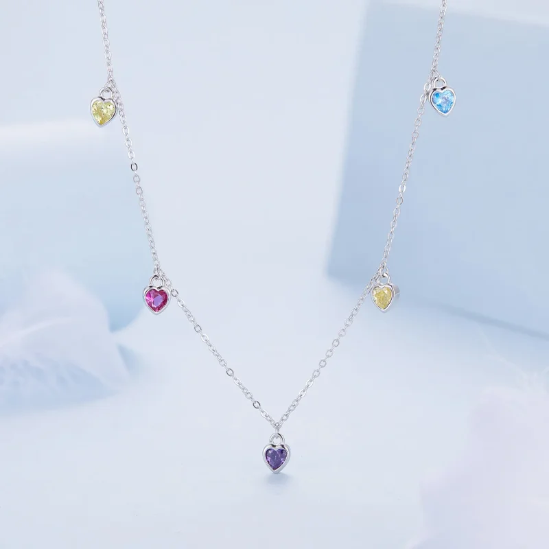 (immagine per) Collana a forma di cuore colorata in stile Pandora - BSN320 - Visualizza 2