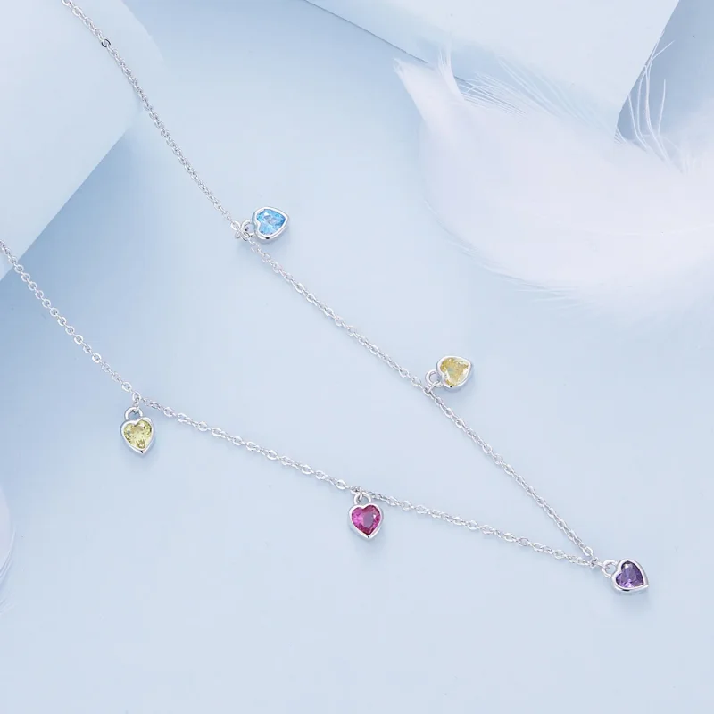 (immagine per) Collana a forma di cuore colorata in stile Pandora - BSN320 - Visualizza 3