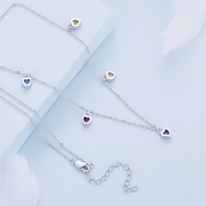 (immagine per) Collana a forma di cuore colorata in stile Pandora - BSN320 - Visualizza 4