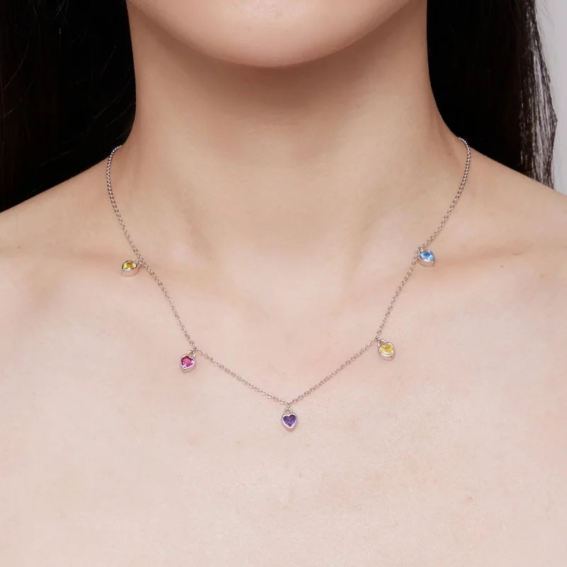 (immagine per) Collana a forma di cuore colorata in stile Pandora - BSN320 - Visualizza 6
