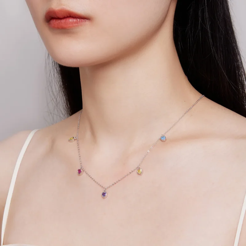 (immagine per) Collana a forma di cuore colorata in stile Pandora - BSN320 - Visualizza 7