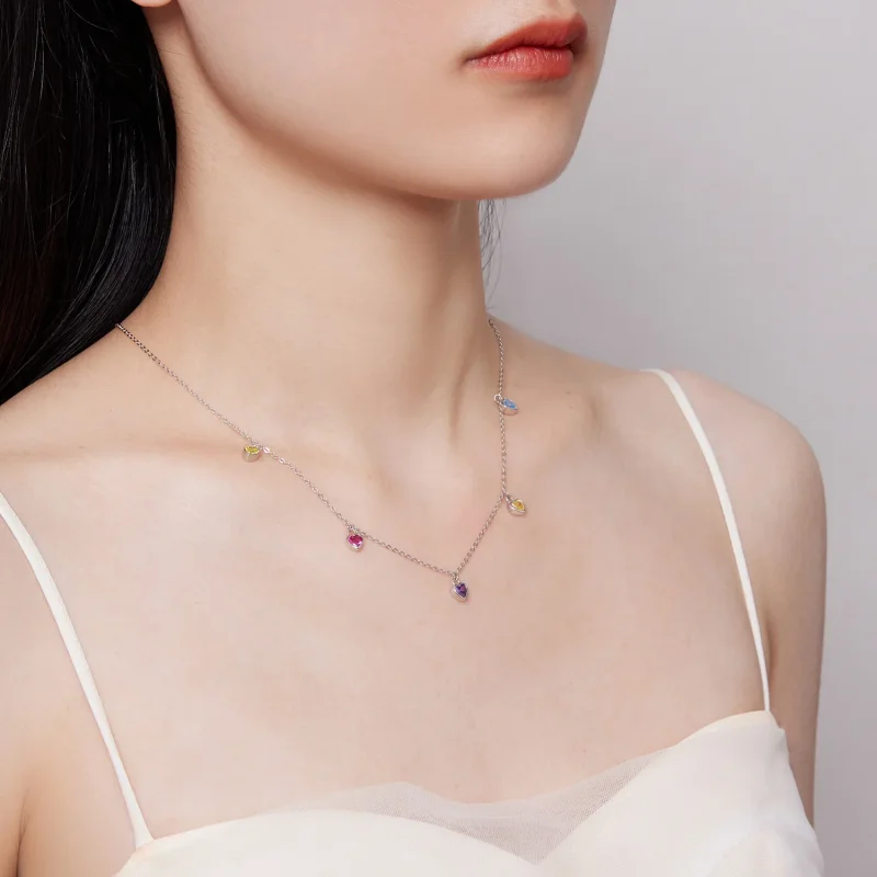 (immagine per) Collana a forma di cuore colorata in stile Pandora - BSN320 - Visualizza 8