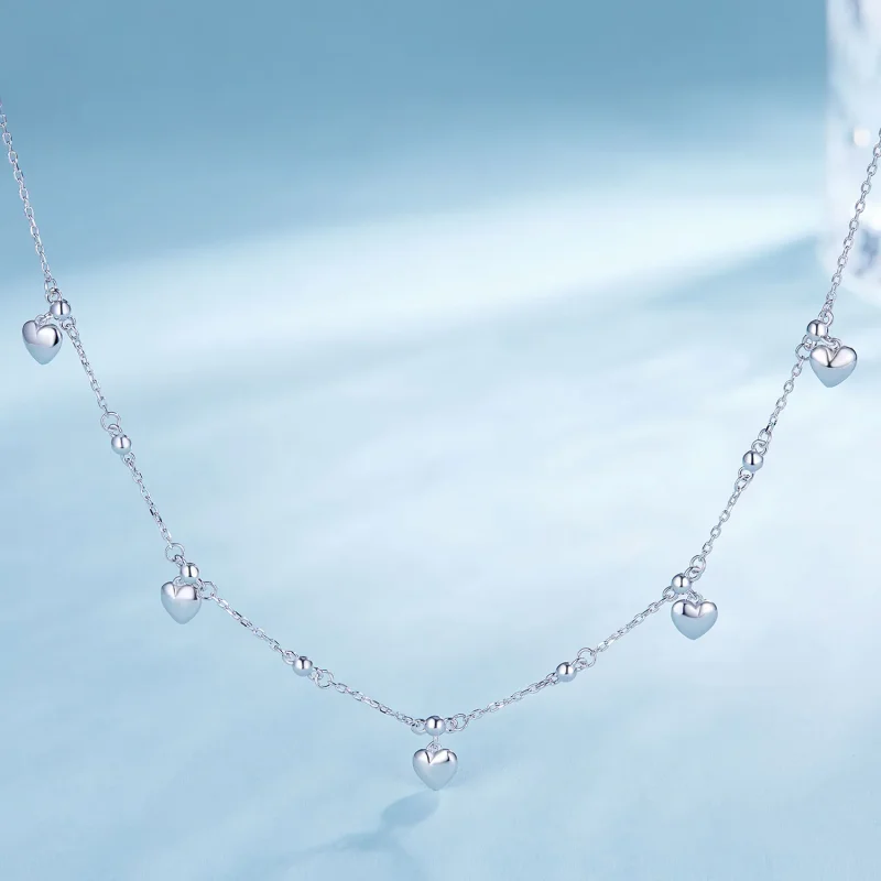 (immagine per) Collana a girocollo con pendente a forma di cuore con nappina stile Pandora - BS - Visualizza 2