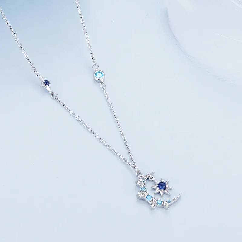 (immagine per) Collana a stile Pandora con motivo a stella e luna - BSN347 - Visualizza 2