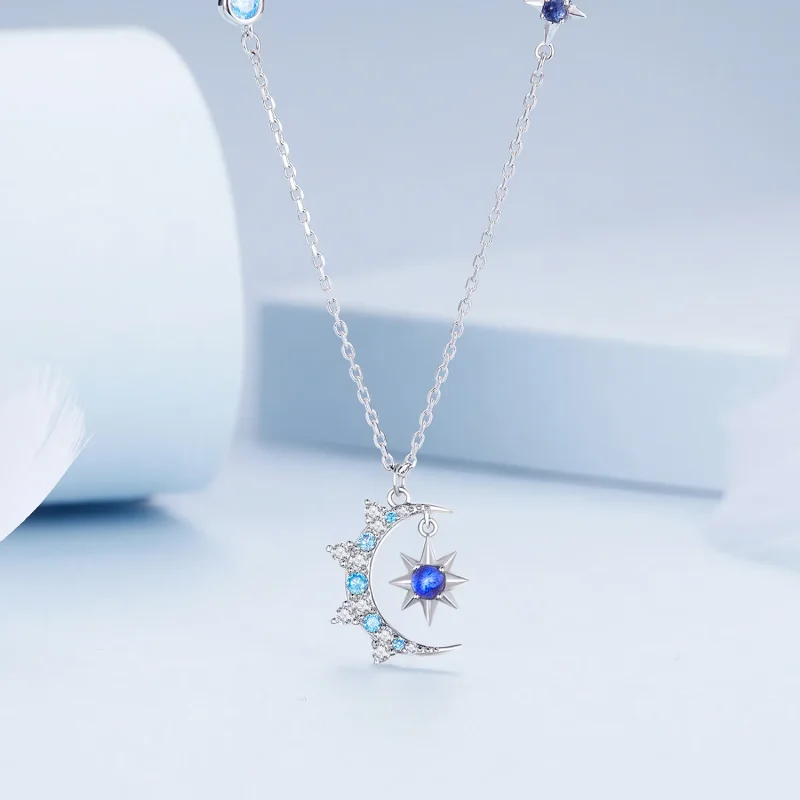 (immagine per) Collana a stile Pandora con motivo a stella e luna - BSN347 - Visualizza 3