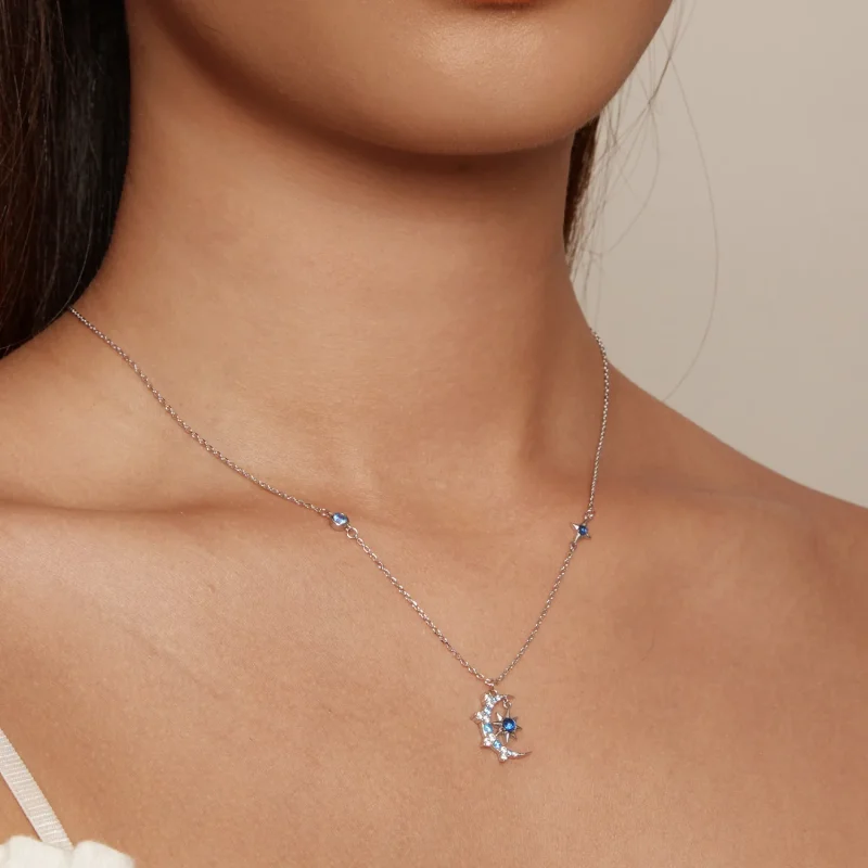 (immagine per) Collana a stile Pandora con motivo a stella e luna - BSN347 - Visualizza 5