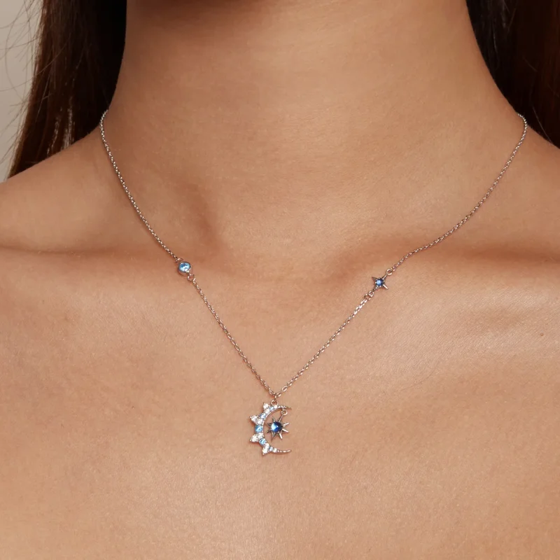 (immagine per) Collana a stile Pandora con motivo a stella e luna - BSN347 - Visualizza 6