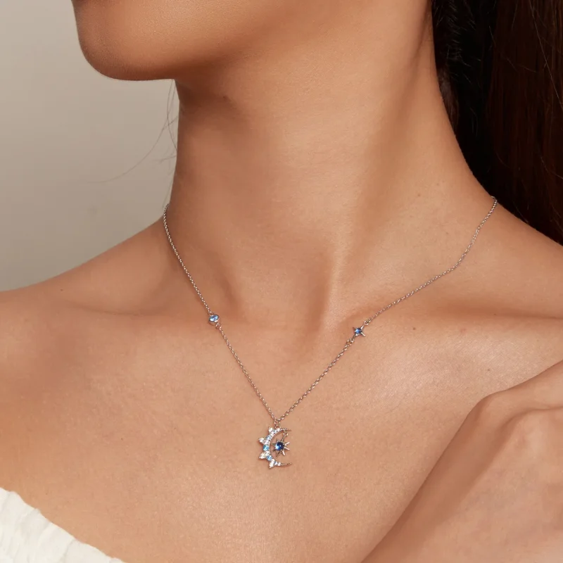 (immagine per) Collana a stile Pandora con motivo a stella e luna - BSN347 - Visualizza 7