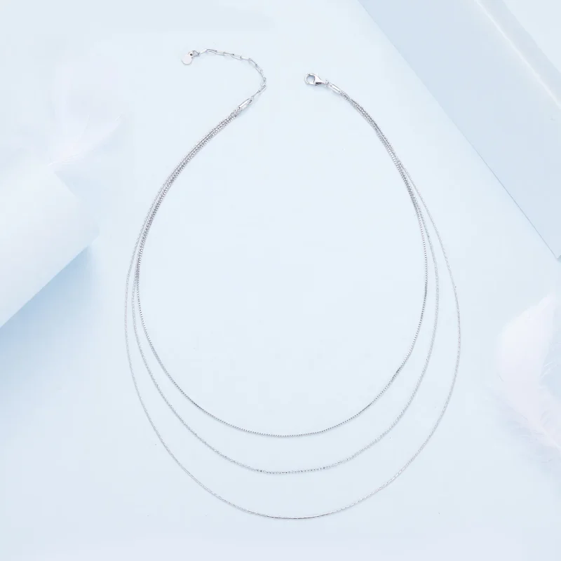 (immagine per) Collana a tre piani di stile Pandora - BSN333 - Visualizza 4