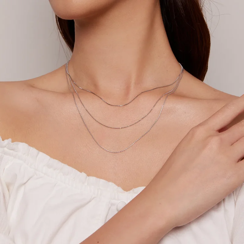 (immagine per) Collana a tre piani di stile Pandora - BSN333 - Visualizza 7