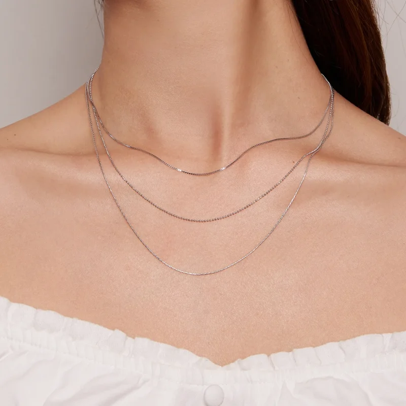 (immagine per) Collana a tre piani di stile Pandora - BSN333 - Visualizza 8