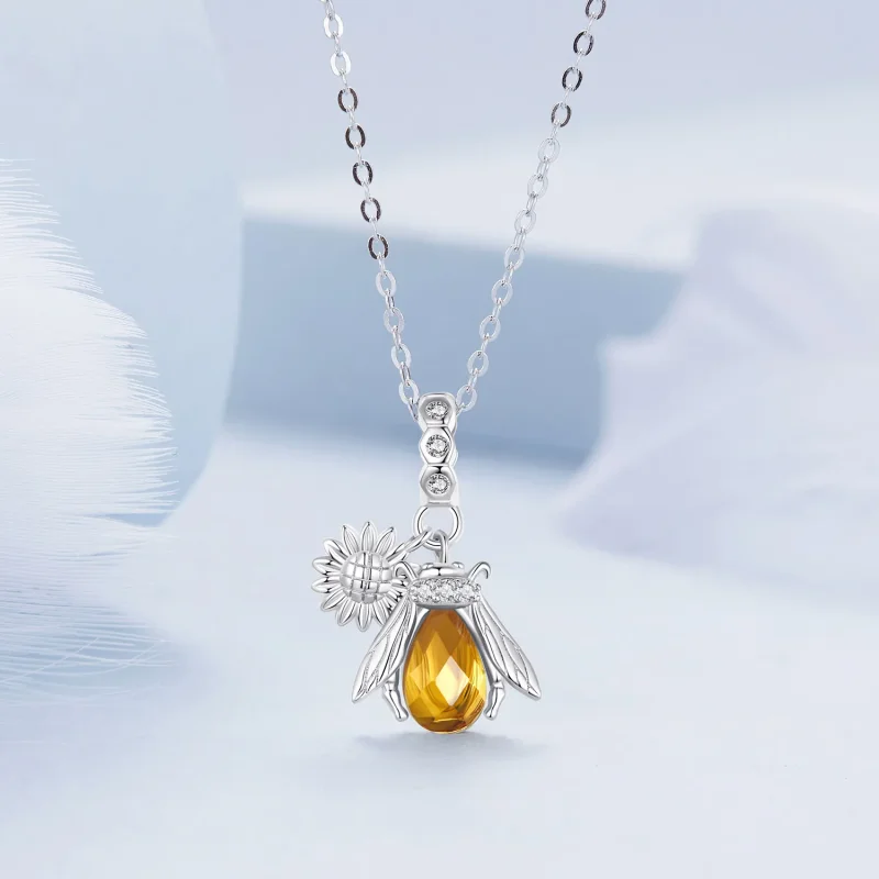 (immagine per) Collana con ciondolo a forma di ape e margherita stile Pandora - BSN356 - Visualizza 3